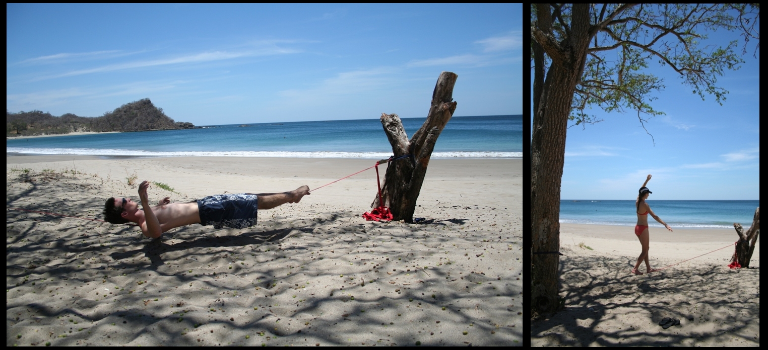 Slacklining on the Beach